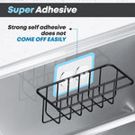Load image into Gallery viewer, Adhesive Kitchen Sink Sponge Holder   Dish Cloth Hanger   Soap Holder 2 in 1 Kitchen Sink Caddy 304 Stainless Steel Rust Proof Water Proof No Drilling (Black)