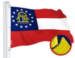 Load image into Gallery viewer, G128 Georgia State Flag  5x8 Ft  StormFlyer Series Embroidered 220GSM Spun Polyester  Embroidered Design, Indoor/Outdoor, Brass Grommets, Heavy Duty, All Weather