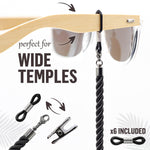 Load image into Gallery viewer, Glasses Strap String Holder Cord Soft Terylene 3 Pcs Black NonSlip Tips