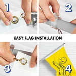 Load image into Gallery viewer, G128 Combo Pack: 6 Ft Tangle Free Spinning Flagpole (Silver) &amp; No Step on Snek Cute Cartoon Flag 3x5 Ft Printed 150D Polyester, Brass Grommets (Flag Included) Aluminum Flag Pole