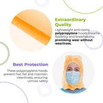 Load image into Gallery viewer, Medical Polypropylene Hooded Caps One Size Orange Disposable Hood 100 Pack