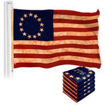 Load image into Gallery viewer, G128 5 Pack: Betsy Ross TeaStained Flag  3x5 Ft  LiteWeave Pro Series Printed 300D Polyester  Historical Flag, Vibrant Colors, Brass Grommets, Thicker and More Durable Than 100D 75D Polyester
