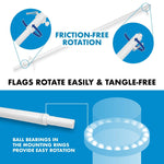 Load image into Gallery viewer, G128  6 Feet Tangle Free Spinning Flagpole (White) Alaska Flag Brass Grommets Embroidered 3x5 ft (Flag Included) Aluminum Flag Pole