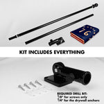 Load image into Gallery viewer, G128 Combo Pack: 6 Ft Tangle Free Aluminum Spinning Flagpole (Black) &amp; Bennington 76 TeaStained Flag 3x5 Ft, LiteWeave Pro Series Printed 300D Polyester  Pole with Flag Included