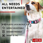 Load image into Gallery viewer, Pink Reflective Cotton Dog Collar for Small Dogs 914 inch Neck x 3/5 inch