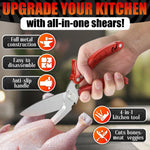 Load image into Gallery viewer, Heavy Duty Poultry Shears – Sharp Chicken Scissors with Non Slip Micro Serrated Blades Meat Cutting Scissors with Safety Lock – Multipurpose Kitchen Shears for Food Meat Fish Bone &amp; Food Prep