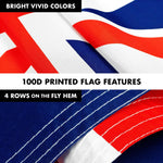 Load image into Gallery viewer, G128  6 Feet Tangle Free Spinning Flagpole (White) United Kingdom Brass Grommets Printed 3x5 ft (Flag Included) Aluminum Flag Pole