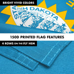 Load image into Gallery viewer, G128 Combo Pack: 6 Ft Tangle Free Spinning Flagpole (Black) &amp; South Dakota Flag 3x5 Ft Printed 150D Polyester, Brass Grommets (Flag Included) Aluminum Flag Pole