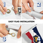 Load image into Gallery viewer, G128 Combo Pack: 6 Ft Tangle Free Aluminum Spinning Flagpole (Silver) &amp; Utah 2023 New Version UT State Flag 3x5 Ft, LiteWeave Pro Series Printed 150D Polyester  Pole with Flag Included