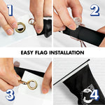 Load image into Gallery viewer, G128 Flag Pole 5 FT Black Tangle Free &amp; POW MIA Flag Emb 2.5x4 FT Combo Embroidered Spun Polyester