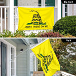 Load image into Gallery viewer, G128 Combo Pack: 6 Ft Tangle Free Aluminum Spinning Flagpole (Silver) &amp; Gadsden Don't Tread On Me Flag 3x5 Ft, LiteWeave Pro Printed 150D Polyester, 4 Corner Brass Grommets  Pole with Flag Included