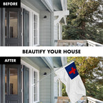 Load image into Gallery viewer, G128 Combo Pack: 5 Ft Tangle Free Spinning Flagpole (Silver) &amp; Christian Flag 2.5x4 Ft Embroidered 220GSM Spun Polyester, Brass Grommets (Flag Included) Aluminum Flag Pole
