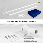 Load image into Gallery viewer, G128 Combo Pack: 5 Ft Tangle Free Aluminum Spinning Flagpole (White) &amp; Solid Blue Color Flag 2x3 Ft, LiteWeave Pro Series Printed 150D Polyester  Pole with Flag Included