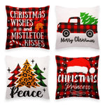 Load image into Gallery viewer, Christmas Decoration Farmhouse Pine Spruce Waterproof Throw Pillow 18 x 18 in  Set of 4, Beautiful Cushion Covers for Christmas Sofa Couch Decoration, Pillow Insert Included