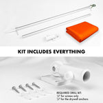 Load image into Gallery viewer, G128 Combo Pack: 5 Ft Tangle Free Aluminum Spinning Flagpole (Silver) &amp; Solid Orange Color Flag 2.5x4 Ft, LiteWeave Pro Series Printed 150D Polyester  Pole with Flag Included
