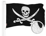 Load image into Gallery viewer, G128 Pirate Jolly Roger Swords Flag  20x30 In  ToughWeave Series Embroidered 300D Polyester  Novelty Flag, Embroidered Design, Indoor/Outdoor, Brass Grommets