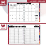Load image into Gallery viewer, 2025 Appointment Book &amp; Planner 6.5x8.5 inch Maroon Color Large Tabbed Daily