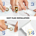 Load image into Gallery viewer, G128 Combo Pack: 6 Ft Tangle Free Aluminum Spinning Flagpole (White) &amp; Rhode Island No Golden Border State Flag 3x5 Ft, ToughWeave Series Embroidered 300D Polyester  Pole with Flag Included