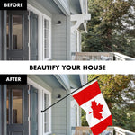 Load image into Gallery viewer, G128 Combo Pack: 5 Ft Tangle Free Aluminum Spinning Flagpole (Black) &amp; Canada Canadian Flag 2.5x4 Ft, ToughWeave Series Embroidered 210D Polyester  Pole with Flag Included