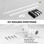 Load image into Gallery viewer, G128 Combo Pack: Flag Pole 6 FT White Tangle Free &amp; Thin Gray Line Flag 3x5 FT Brass Grommets Printed Polyester (Flag Included) Aluminum Flag Pole