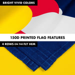 Load image into Gallery viewer, G128 Combo Pack: 6 Feet Tangle Free Spinning Flagpole (Silver) Colorado CO State Flag 3x5 ft Printed 150D Brass Grommets (Flag Included) Aluminum Flag Pole