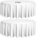 Load image into Gallery viewer, 2 Pack White Round Tablecloths 90 Inch Perfect Size for 30 60 Inch Tables 200