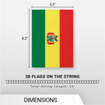 Load image into Gallery viewer, G128 Bolivia Bolivian Bunting Banner  Flag 8.2 x 5.5 Inch, Full String 33 Feet  Printed 150D Polyester, Decorations For Bar, School, Festival Events Celebration