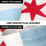 Load image into Gallery viewer, G128 Combo Pack: 6 Feet Tangle Free Spinning Flagpole (Silver) Chicago City Flag 3x5 ft Printed 150D Brass Grommets (Flag Included) Aluminum Flag Pole