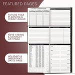 Load image into Gallery viewer, 2025 2026 HARDCOVER Leather Planner Weekly &amp; Monthly   8.5x11 Inches   Academic Planner Business Personal or Student   Pen Holder Thick Paper July 2025   June 2026 (Dark Red)