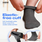 Load image into Gallery viewer, Mens Diabetic Socks With Loose Fitting Tops Size 9 to 12 Gray 4 Pairs Seamless Thin Cotton Diabetic Ankle Socks for Men