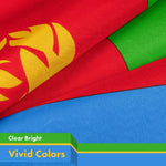 Load image into Gallery viewer, G128 10 Pack: Eritrea (Eritrean) Flag  3x5 feet  Printed 150D Indoor/Outdoor, Vibrant Colors, Brass Grommets, Quality Polyester, Much Thicker More Durable Than 100D 75D Polyester