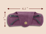 Load image into Gallery viewer, Soft Leather Glasses Case Slim Eyeglass Sleeve Sunglass Pouch Maroon Brown Color