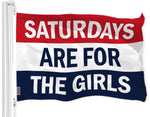 Load image into Gallery viewer, G128 Combo Pack: American USA Flag 3x5 Ft &amp; Saturdays are for the Girls Flag 3x5 Ft  Both LiteWeave Pro Series Printed 150D Polyester, Brass Grommets