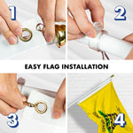 Load image into Gallery viewer, G128 Flag Pole 5 FT White Tangle Free &amp; Gadsden Flag 2.5x4 FT Combo Embroidered Spun Polyester