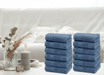 Load image into Gallery viewer, Resort Collection Soft Washcloth Face Body Towel Set 12 Pack Blue 12x12 Luxury