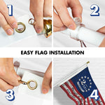 Load image into Gallery viewer, G128 Combo Pack: 6 Ft Tangle Free Aluminum Spinning Flagpole (White) &amp; 2nd Amendment American Flag 3x5 Ft, LiteWeave Pro Series Printed 150D Polyester  Pole with Flag Included