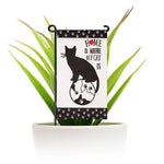 Load image into Gallery viewer, G128 Garden Flag &amp; Stand Home is Where My Cat Is  4x8 Inch  Printed Blockout Polyester