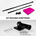 Load image into Gallery viewer, G128 Combo Pack: 5 Ft Tangle Free Aluminum Spinning Flagpole (Black) &amp; Solid Pink Color Flag 2x3 Ft, LiteWeave Pro Series Printed 150D Polyester  Pole with Flag Included