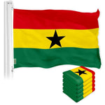 Load image into Gallery viewer, G128 5 Pack: Ghana Ghanaian Flag  3x5 Ft  LiteWeave Pro Series Printed 150D Polyester  Country Flag, Indoor/Outdoor, Vibrant Colors, Brass Grommets, Thicker and More Durable Than 100D 75D Polyester