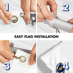 Load image into Gallery viewer, G128 Combo Pack: 6 Ft Tangle Free Spinning Flagpole (Silver) &amp; Massachusetts Flag 3x5 Ft Printed 150D Polyester, Brass Grommets (Flag Included) Aluminum Flag Pole
