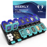Load image into Gallery viewer, Weekly Pill Organizer 2 Times A Day   Airtight Pill Box 7 Day   Am Pm Vitamin
