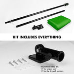 Load image into Gallery viewer, G128 Combo Pack: 5 Ft Tangle Free Aluminum Spinning Flagpole (Black) &amp; Solid Lime Green Color Flag 2x3 Ft, LiteWeave Pro Series Printed 150D Polyester  Pole with Flag Included