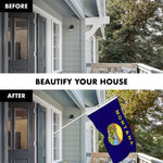 Load image into Gallery viewer, G128 Combo Pack: 6 Ft Tangle Free Spinning Flagpole (White) &amp; Montana Flag 3x5 Ft Printed 150D Polyester, Brass Grommets (Flag Included) Aluminum Flag Pole