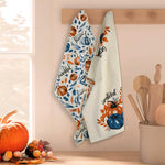 Load image into Gallery viewer, Set of 2 Thankful &amp; Grateful Printed Dish Towels Hand Towels Boho Tea Towels Multifunctional Stylish Absorbent Quick Dry Soft 18  x28  100% Cotton Blue &amp; Orange