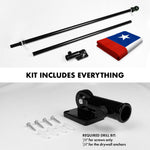 Load image into Gallery viewer, G128 Combo Pack: 6 Ft Tangle Free Aluminum Spinning Flagpole (Black) &amp; Chile Chilean Flag 3x5 Ft, ToughWeave Series Embroidered 300D Polyester  Pole with Flag Included