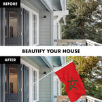 Load image into Gallery viewer, G128 Combo Pack: 6 Feet Tangle Free Spinning Flagpole (White) Morocco Moroccan Flag 3x5 ft Printed 150D Brass Grommets (Flag Included) Aluminum Flag Pole