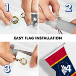 Load image into Gallery viewer, G128 Combo Pack: 6 Feet Tangle Free Spinning Flagpole (Silver) Mississippi MS State Flag 3x5 ft Printed 150D Brass Grommets (Flag Included) Aluminum Flag Pole