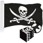 Load image into Gallery viewer, G128 5 Pack: Pirate Jolly Roger Swords Flag  3x5 Ft  ToughWeave Series Embroidered 300D Polyester  Novelty Flag, Embroidered Design, Indoor/Outdoor, Brass Grommets