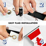 Load image into Gallery viewer, G128 Combo Pack: 6 Ft Tangle Free Aluminum Spinning Flagpole (Black) &amp; Canada Canadian Flag 3x5 Ft, ToughWeave Series Embroidered 210D Polyester  Pole with Flag Included