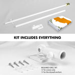 Load image into Gallery viewer, G128 Combo Pack: 6 Ft Tangle Free Aluminum Spinning Flagpole (White) &amp; Cyprus Cypriot Flag  3x5 Ft LiteWeave Pro Series Printed 150D Polyester  Pole with Flag Included